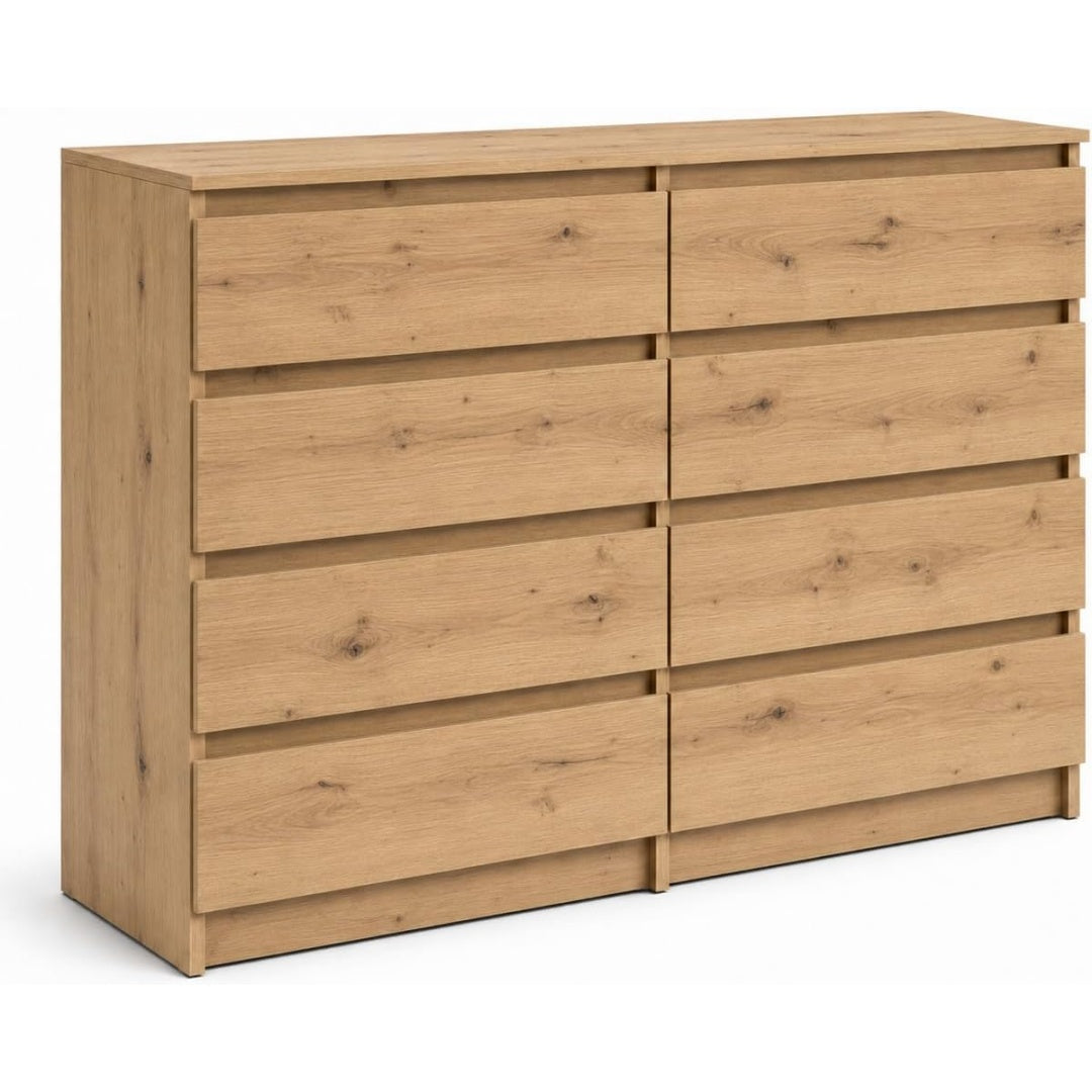 8 Schubladen und grifflose Fronten an dem Sideboard