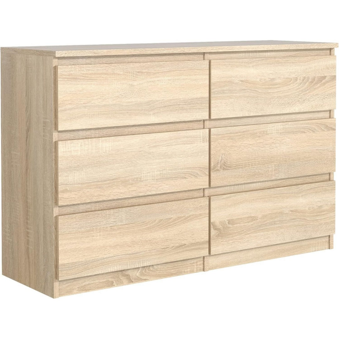 Sideboard verbindet grifflose Fronten und 6 Schubladen