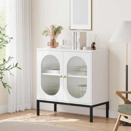 Sideboard verbindet ein Metallgestell und Hoehenverstellung