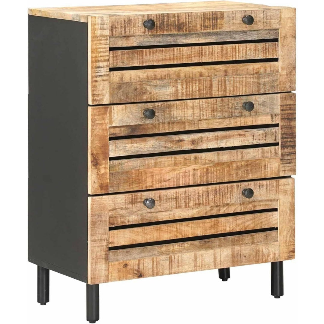 3 Schubladen praegen das Sideboard aus Mangoholz