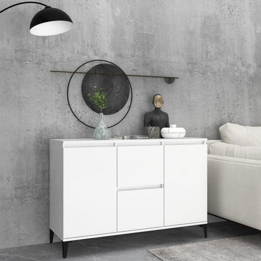 Das Sideboard misst 104 x 35 x 70 cm in Weiss