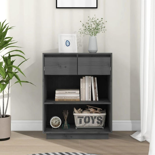 Sideboard mit den Massen 60 x 34 x 75 cm in Naturbraun und Grau