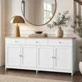 3 Schubladen und 4 Tueren an dem Sideboard