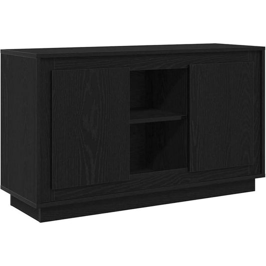 Geschlossener Stauraum praegt das Sideboard in Schwarz